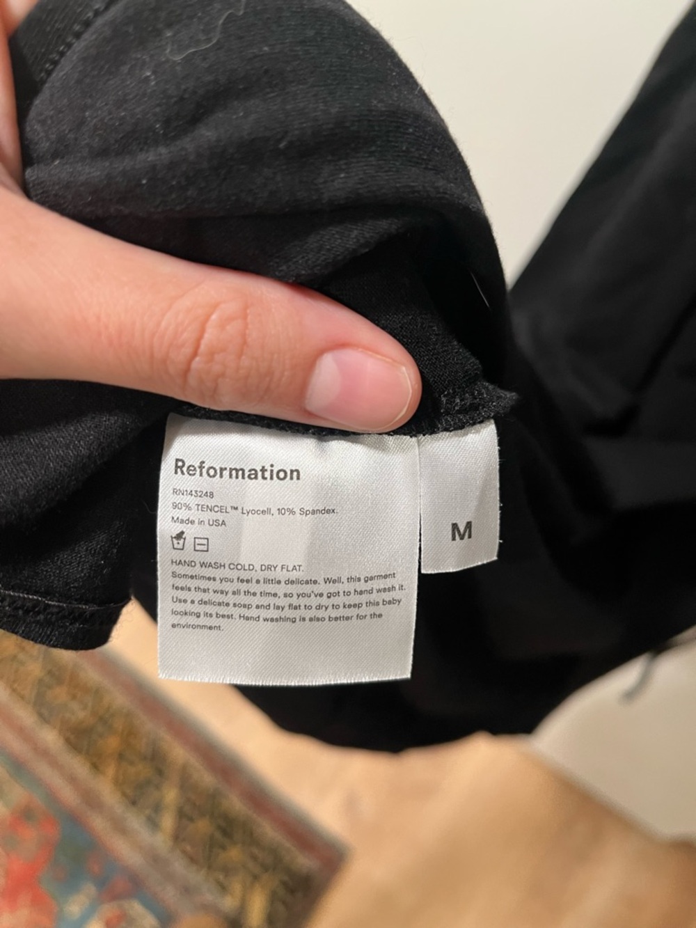 Reformation Black Puff Sleeve Wrap Midi Dress - Picture 8 of 8